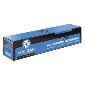 Saniderm Tattoo Aftercare Transparent Adhesive Bandage - 10.2" x 2 yard Roll - Painful Pleasures