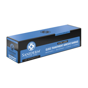 Saniderm Tattoo Aftercare Transparent Adhesive Bandage - 10.2" x 8 yard Roll - Painful Pleasures