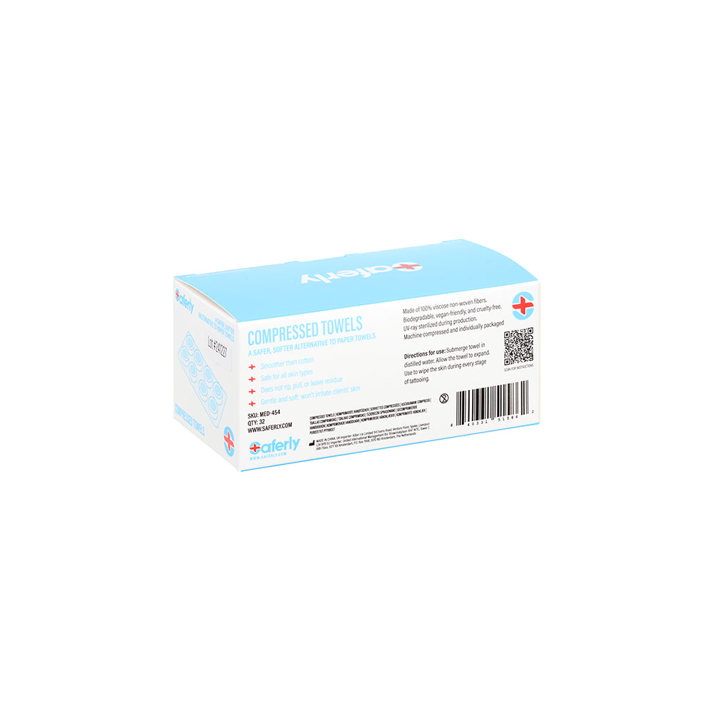 Saferly Lustra Compressed Towels — Box of 32