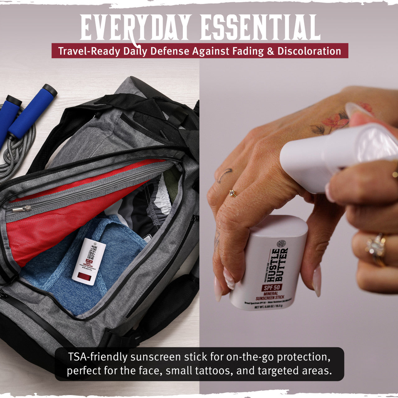 Hustle Butter Mineral Sunscreen Stick — SPF 50 — Single or Case of 12 - Painful Pleasures