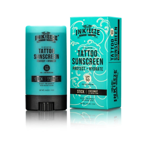 INK-EEZE Hi-Definition Tattoo Sunscreen Stick SPF 50 — 0.5oz - Painful Pleasures