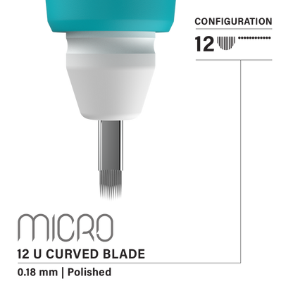 Vertix Micro Microblade - U Curved Blade - Pack of 10 Microblades - Painful Pleasures