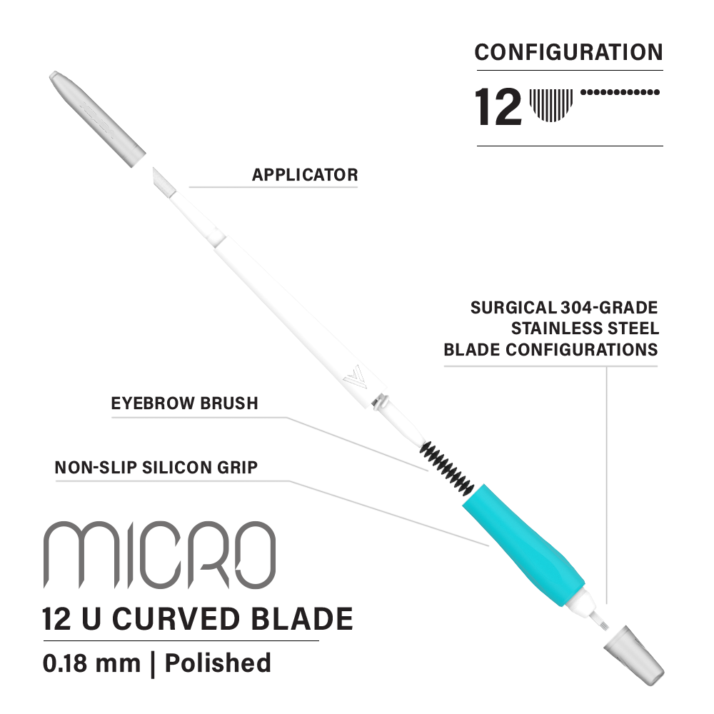 Vertix Micro Microblade - U Curved Blade - Pack of 10 Microblades - Painful Pleasures