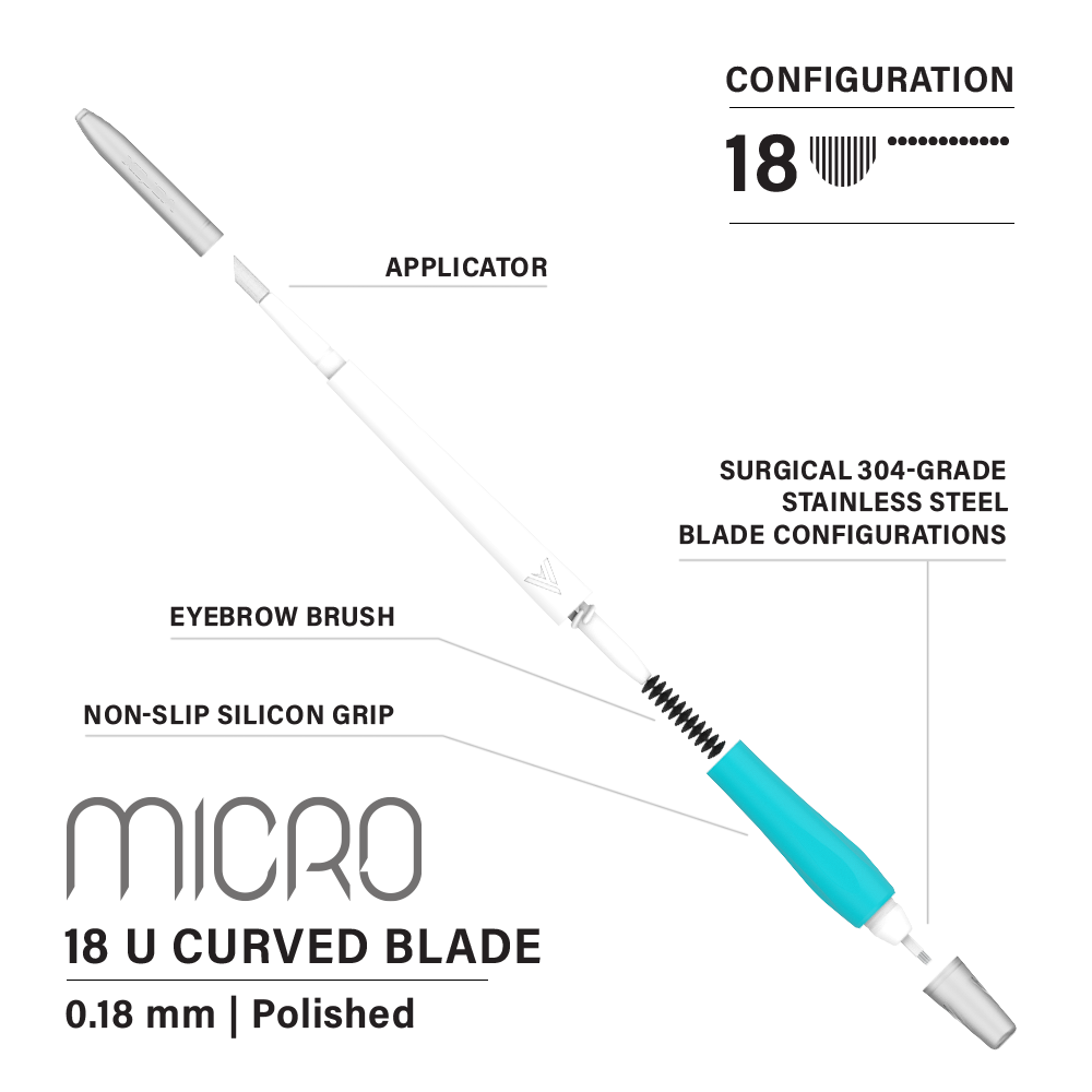 Vertix Micro Microblade - U Curved Blade - Pack of 10 Microblades - Painful Pleasures