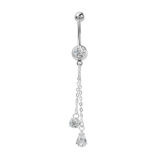 14g 7/16” Glimmer Drop Dangle Belly Button Ring