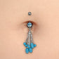 14g 7/16” Cascading Turquoise Dangle Belly Button Ring