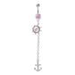 14g 7/16” Stainless Steel Nautical Rosewheel Dangle Belly Button Ring