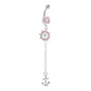 14g 7/16” Stainless Steel Nautical Rosewheel Dangle Belly Button Ring