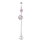 14g 7/16” Stainless Steel Nautical Rosewheel Dangle Belly Button Ring