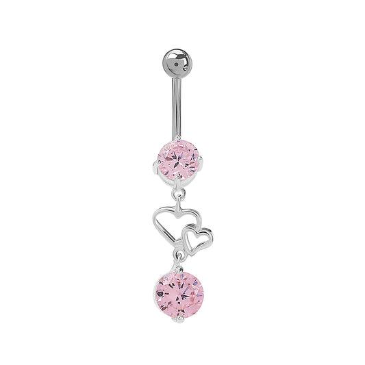 14g 3/8” Pinkplicity Dangle Belly Button Ring