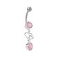 14g 3/8” Pinkplicity Dangle Belly Button Ring