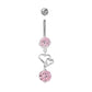 14g 3/8” Pinkplicity Dangle Belly Button Ring