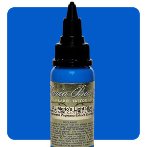 Mario's Light Blue Mario Barth Gold Label — Intenze Tattoo Ink — 1oz Bottle - Painful Pleasures
