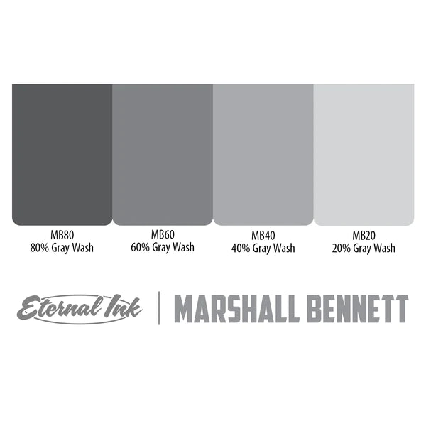 Marshall Bennett Gray Wash Set of 4 — Pick Size — Eternal Tattoo Ink