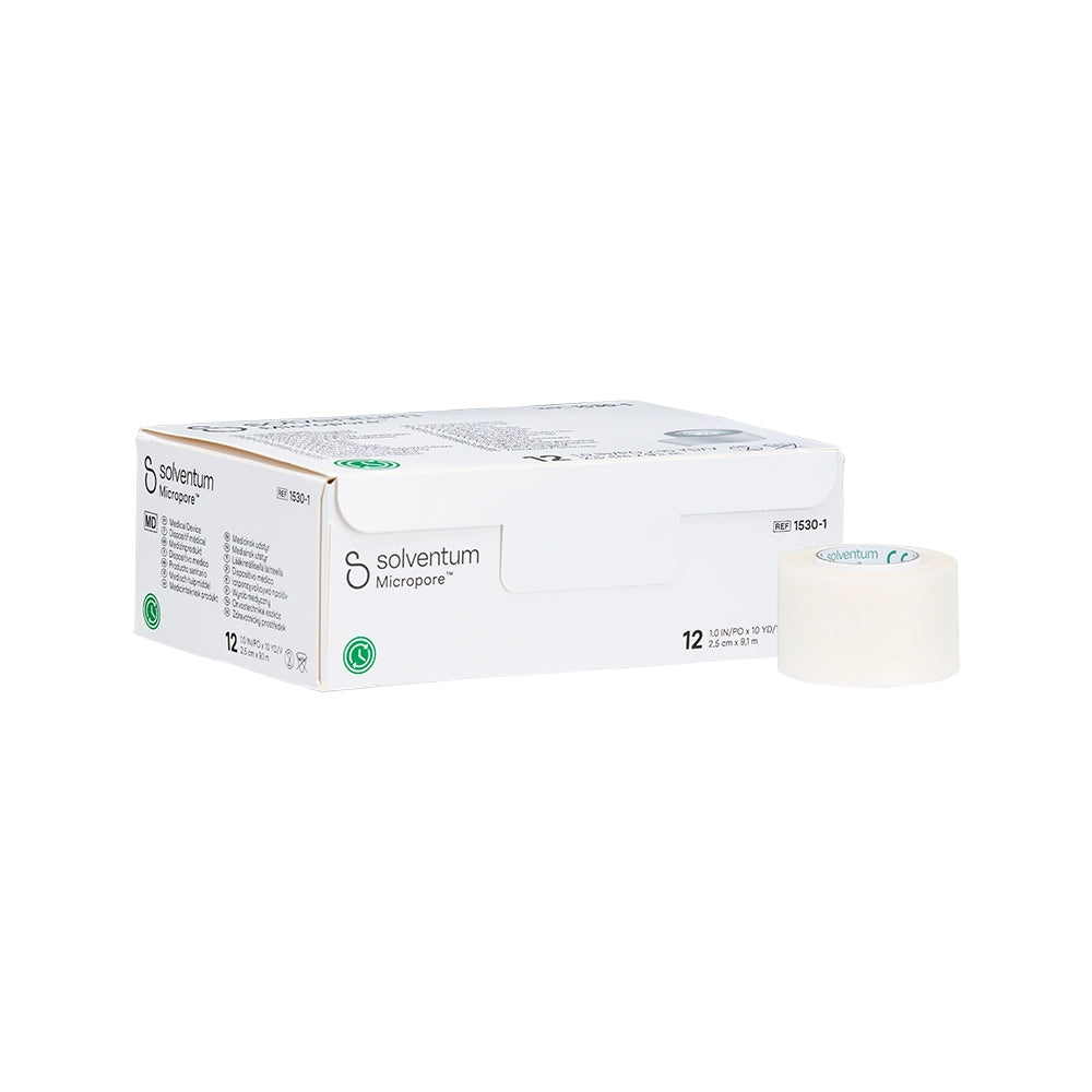 1"-Wide Roll of 3M Micropore Medical Paper Tape — Single or Case of 12 Case of 12