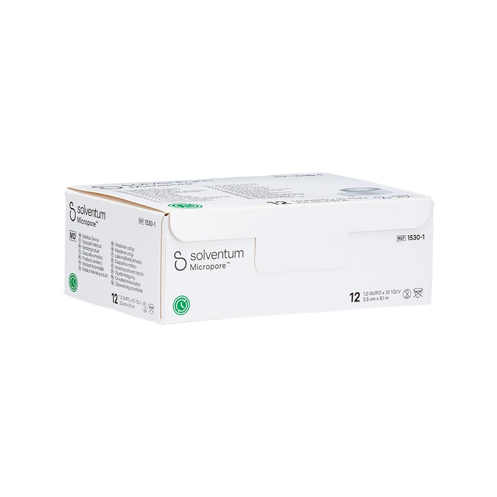 1"-Wide Roll of 3M Micropore Medical Paper Tape — Single or Case of 12