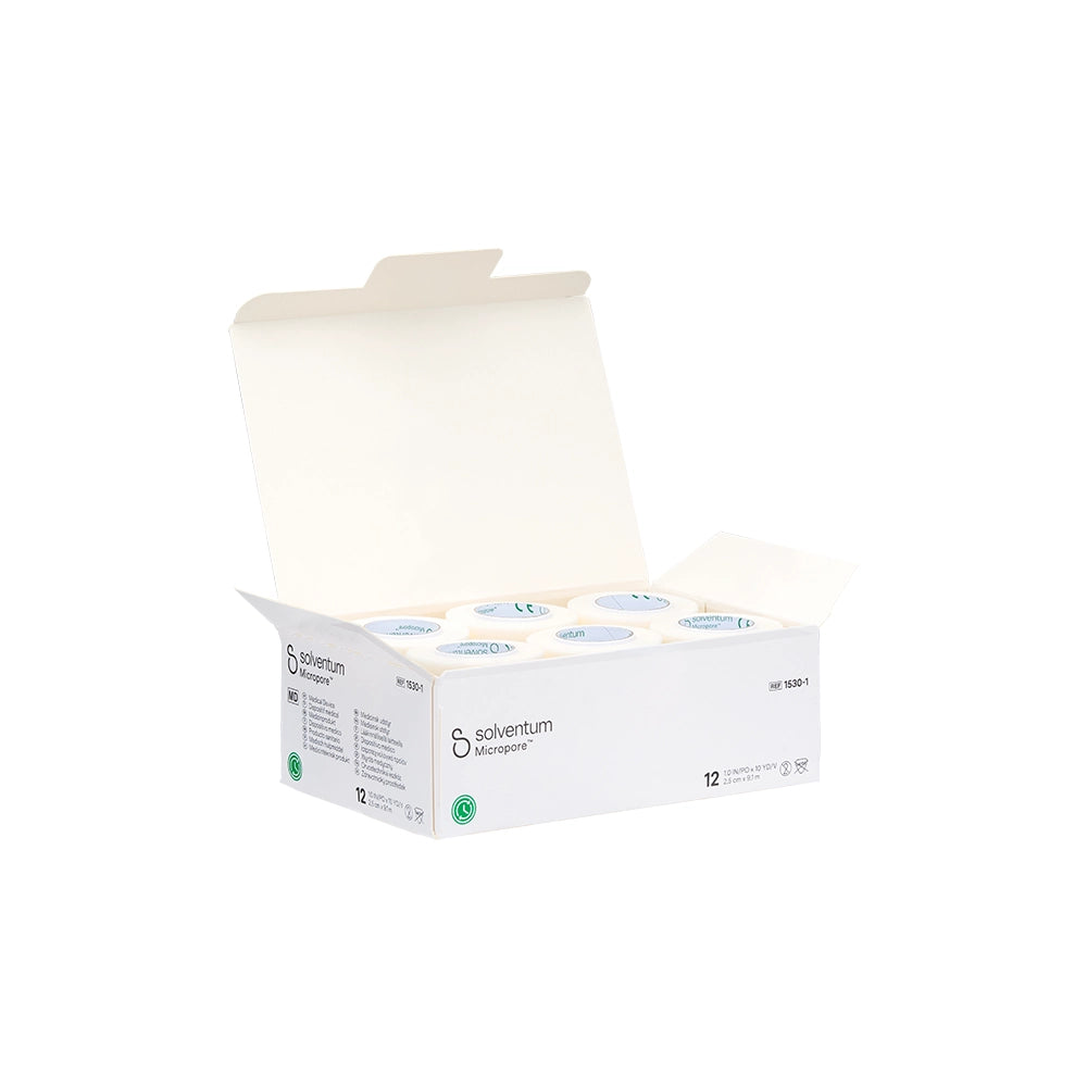 1"-Wide Roll of 3M Micropore Medical Paper Tape — Single or Case of 12