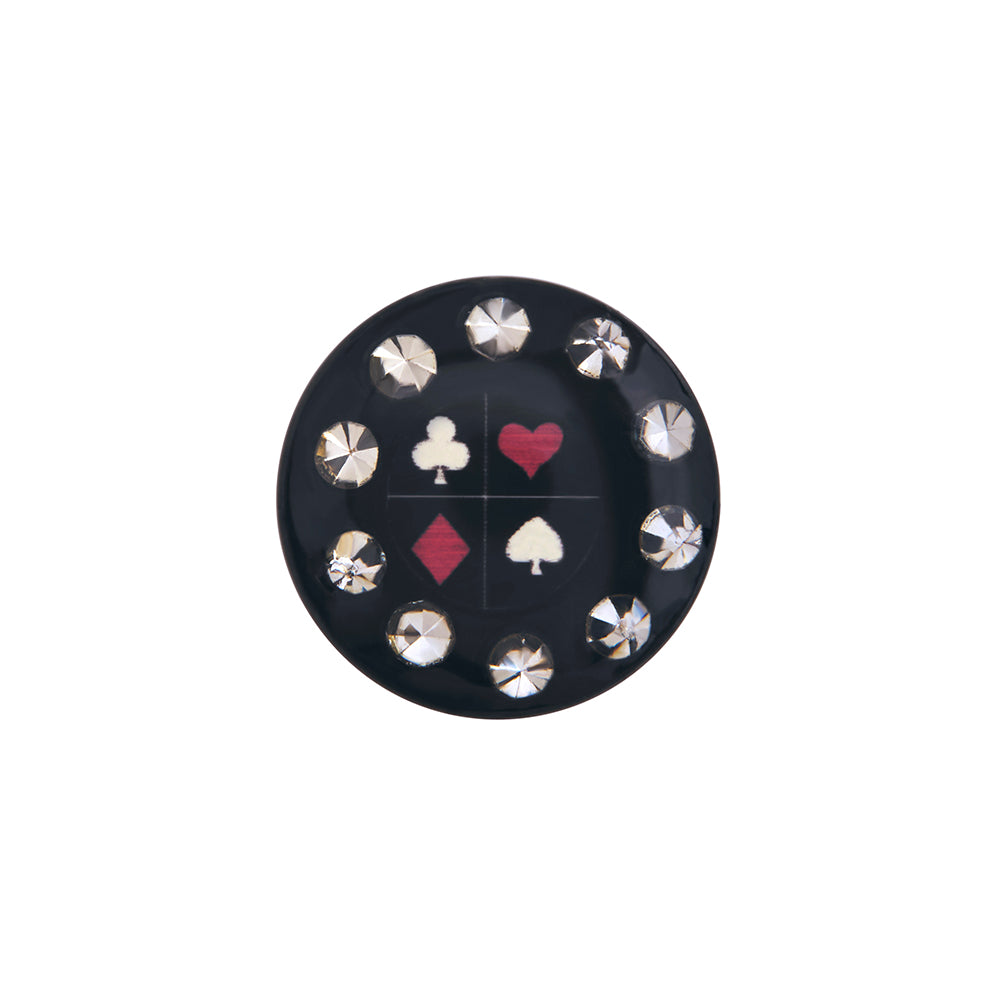FAKE PLUG 10 Stone Black POKER Fake Piercing - 16g thin post - Price Per 1