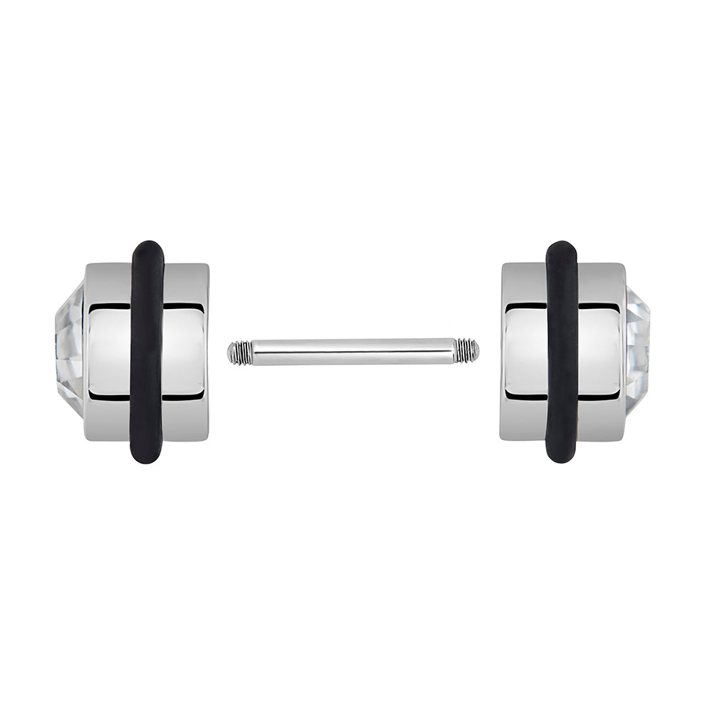 CLEAR GEM illusion Fake Piercing Plug - Price Per 1 Fake Plug - Painful Pleasures