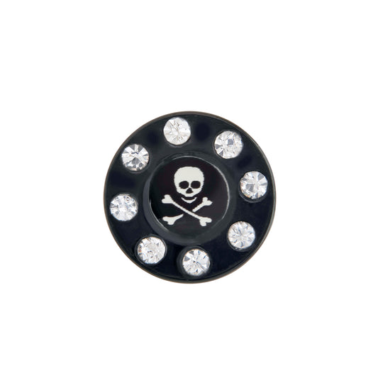 FAKE PLUG 8 Stone Black Fake Piercing SKULL n BONES - Price Per 1