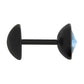 BLUE STONE on Black Fake Illusion Piercing Plug - Price Per 1