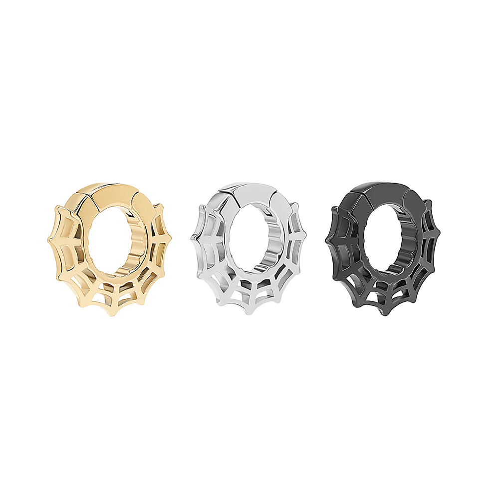 Stainless Steel Spiderweb Clicker Ear Weights — Price Per 2 - Painful Pleasures