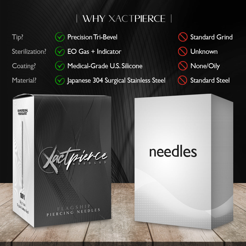 XACTpierce™ Flagship Straight Piercing Needles — Box of 100