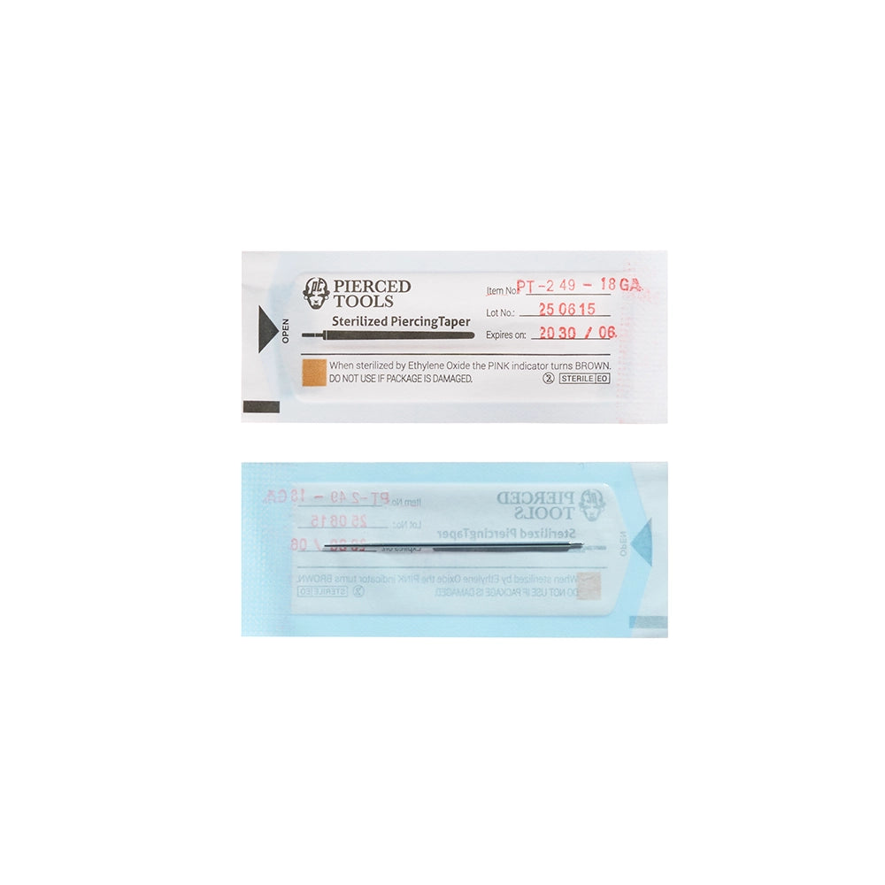 2” Sterilized Piercing Tapers for 16g or 18g Internally Threaded or Threadless Jewelry — Box of 100 - Painful Pleasures