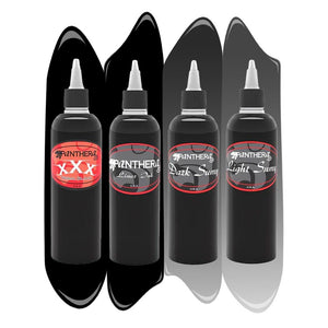 4 Bottle Kit of Panthera Tattoo Ink 5oz Bottles - Painful Pleasures