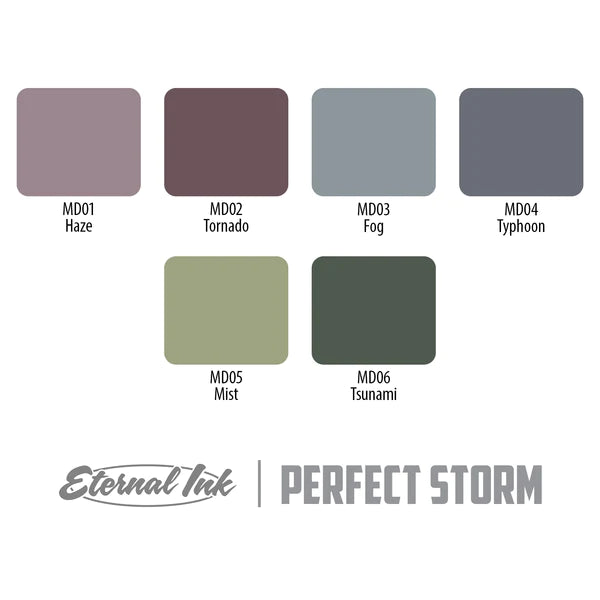 Mike DeVries Perfect Storm Set of 6 — 1oz Bottles — Eternal Tattoo Ink