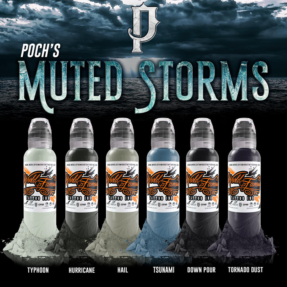 Poch Muted Storm Set — World Famous Tattoo Ink — Pick Size