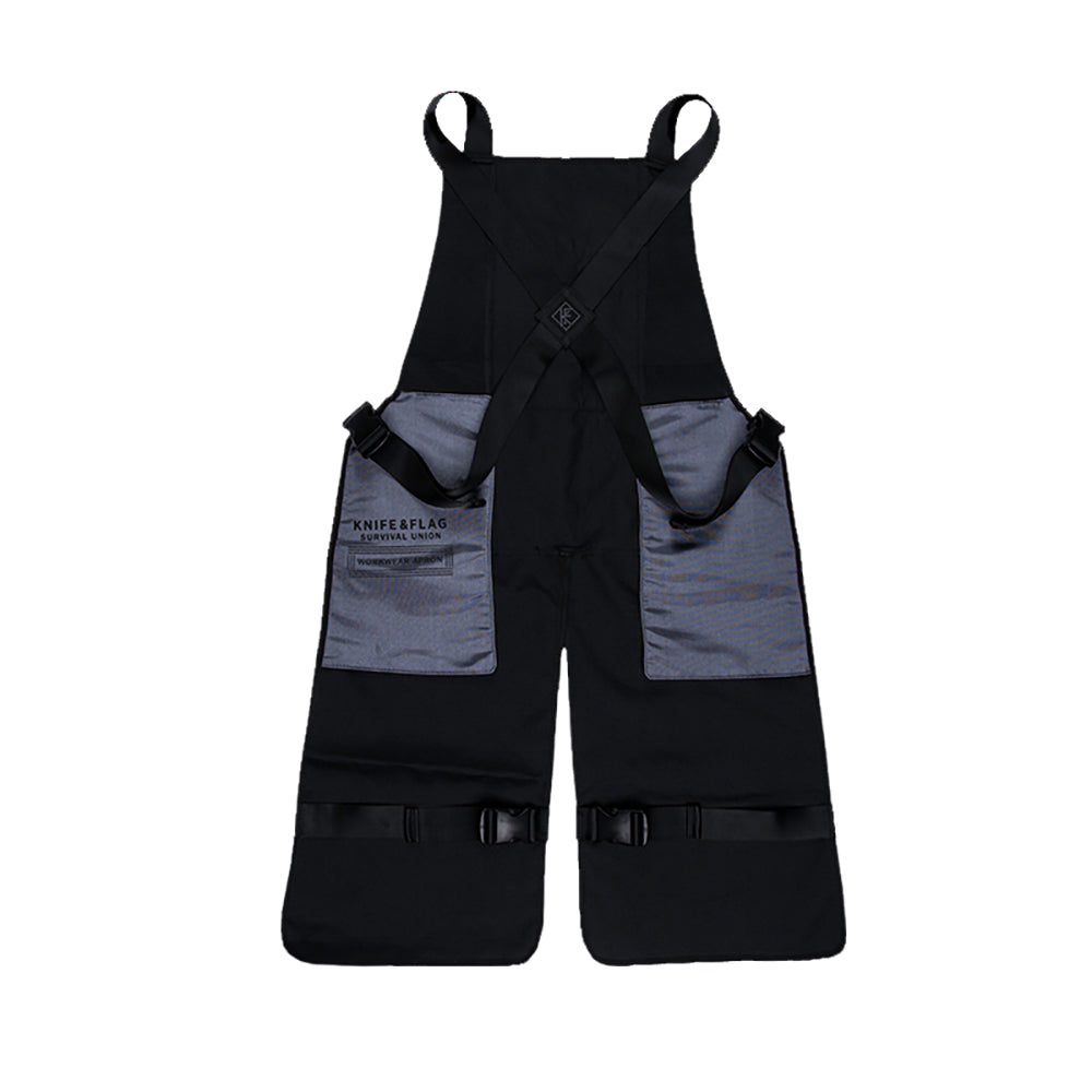 Knife & Flag Non-Porous Split Leg Apron — Black - Painful Pleasures