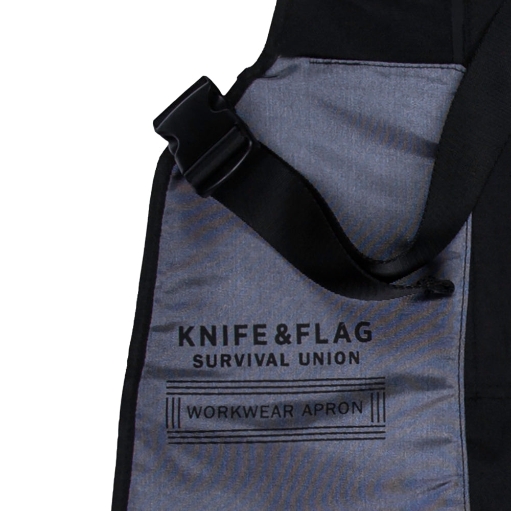 Knife & Flag Non-Porous Split Leg Apron — Black - Painful Pleasures