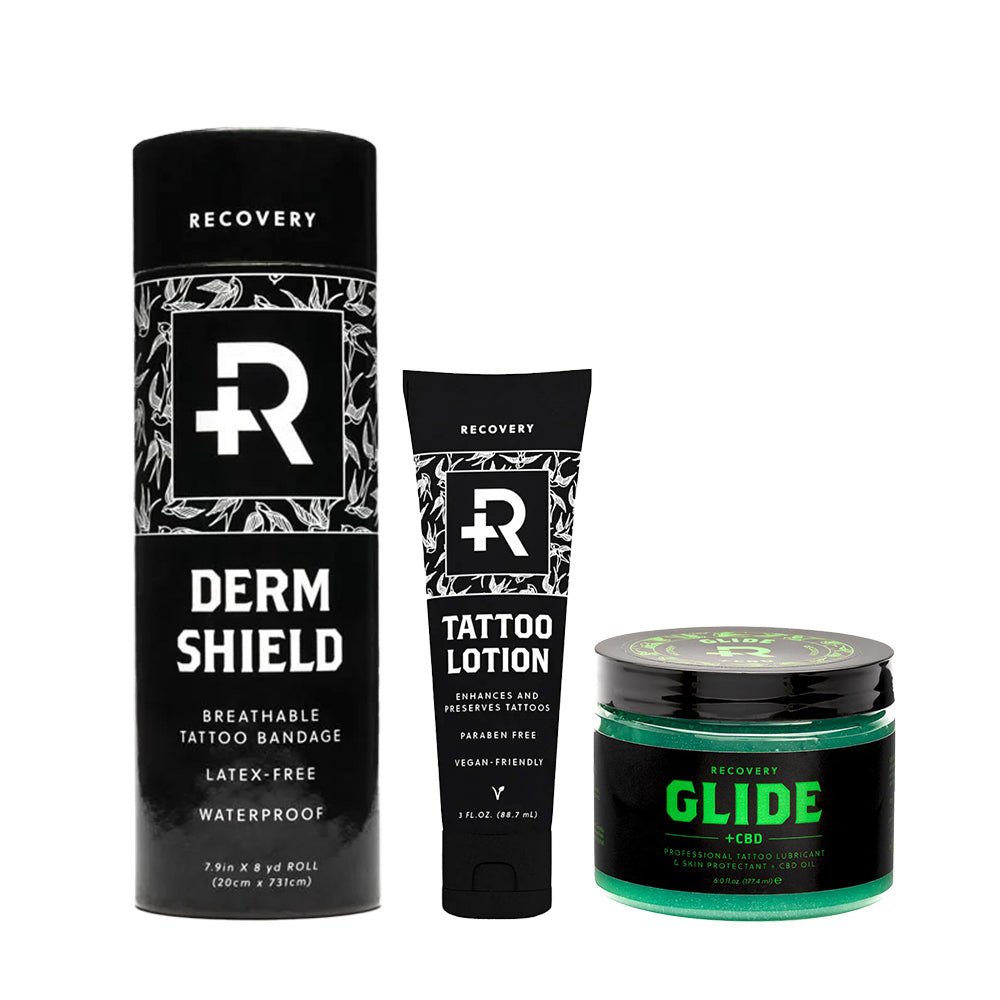 Recovery Favorites Kit — Derm Shield, Tattoo Lotion + CBD Glide - Painful Pleasures