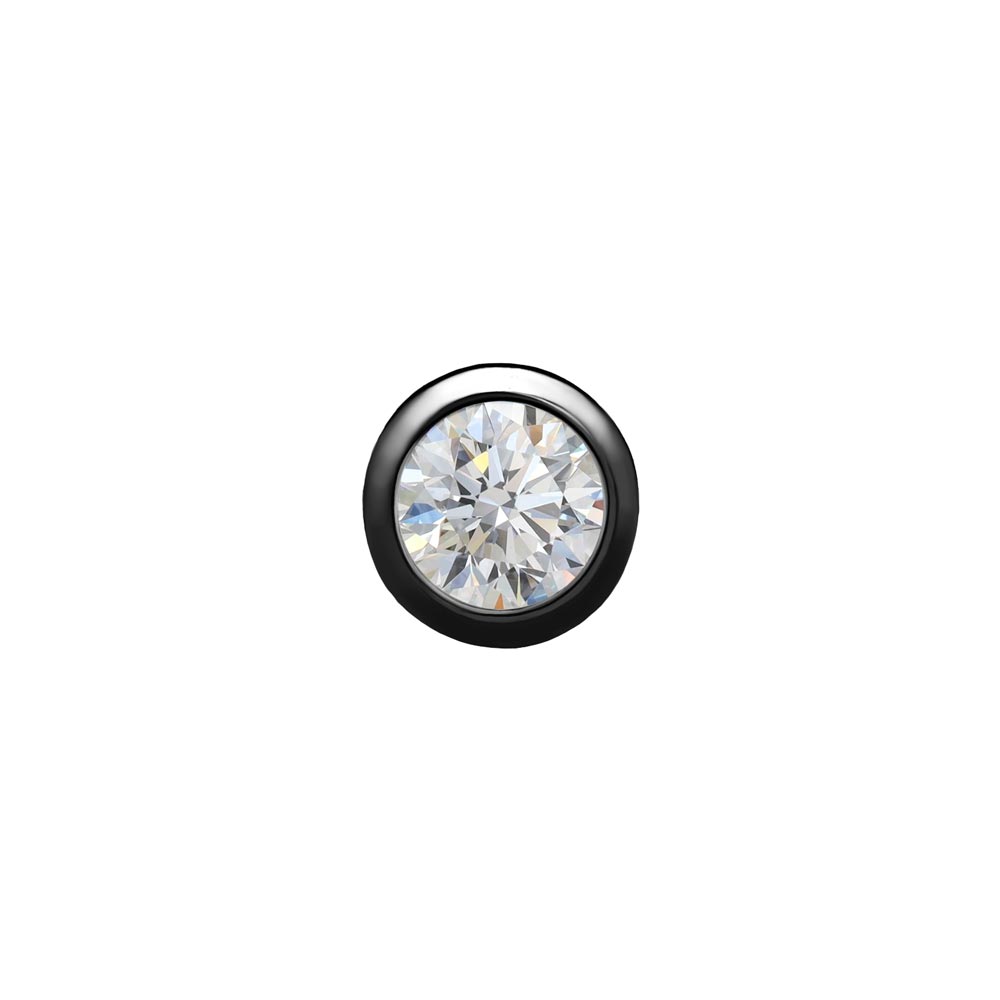 Tilum 18g Nostril Screw PVD Black Titanium w/ Martini Bezel-Set Jewel - Price Per 1