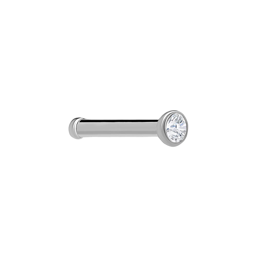 Tilum 18g Titanium Nostril Bone w/ Martini Bezel-Set Jewel - Price Per 1