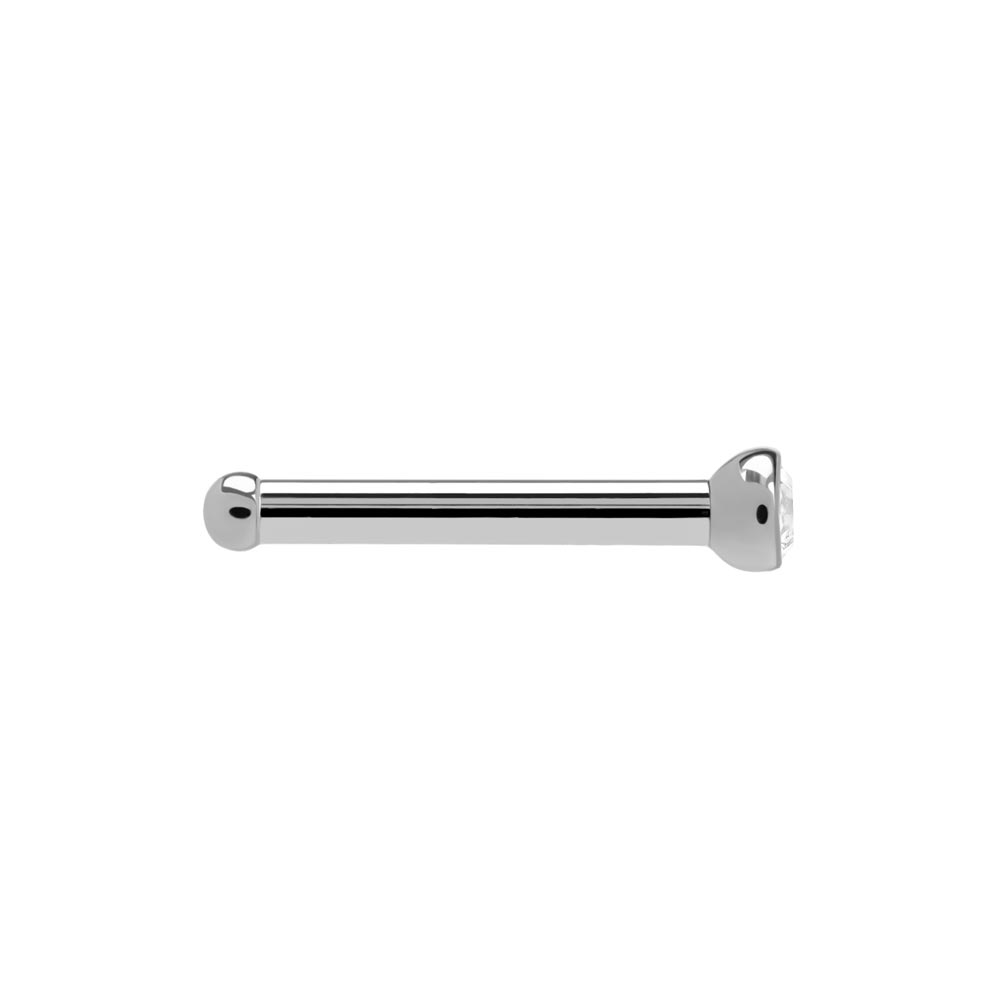 Tilum 18g Titanium Nostril Bone w/ Martini Bezel-Set Jewel - Price Per 1
