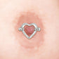 14g 3/4” Crystal Heart Nipple Ring Shield - Price Per 1