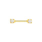 14g 9/16” Gold-Plated Straight Barbell Nipple Ring with Opal Ends — Price Per 1