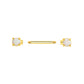 14g 9/16” Gold-Plated Straight Barbell Nipple Ring with Opal Ends — Price Per 1