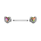 14g 9/16” Seraph Wing Heart Steel Nipple Barbell — Price Per 1