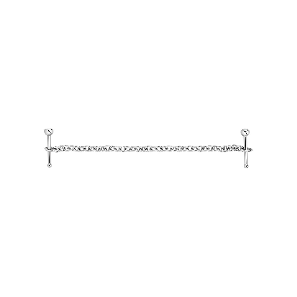 20g 1/4” Jeweled Steel Nose Bones with Chain