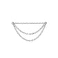 20g 1/4” Rhodium Plated Crystal Nose Bones with Tiered Chains
