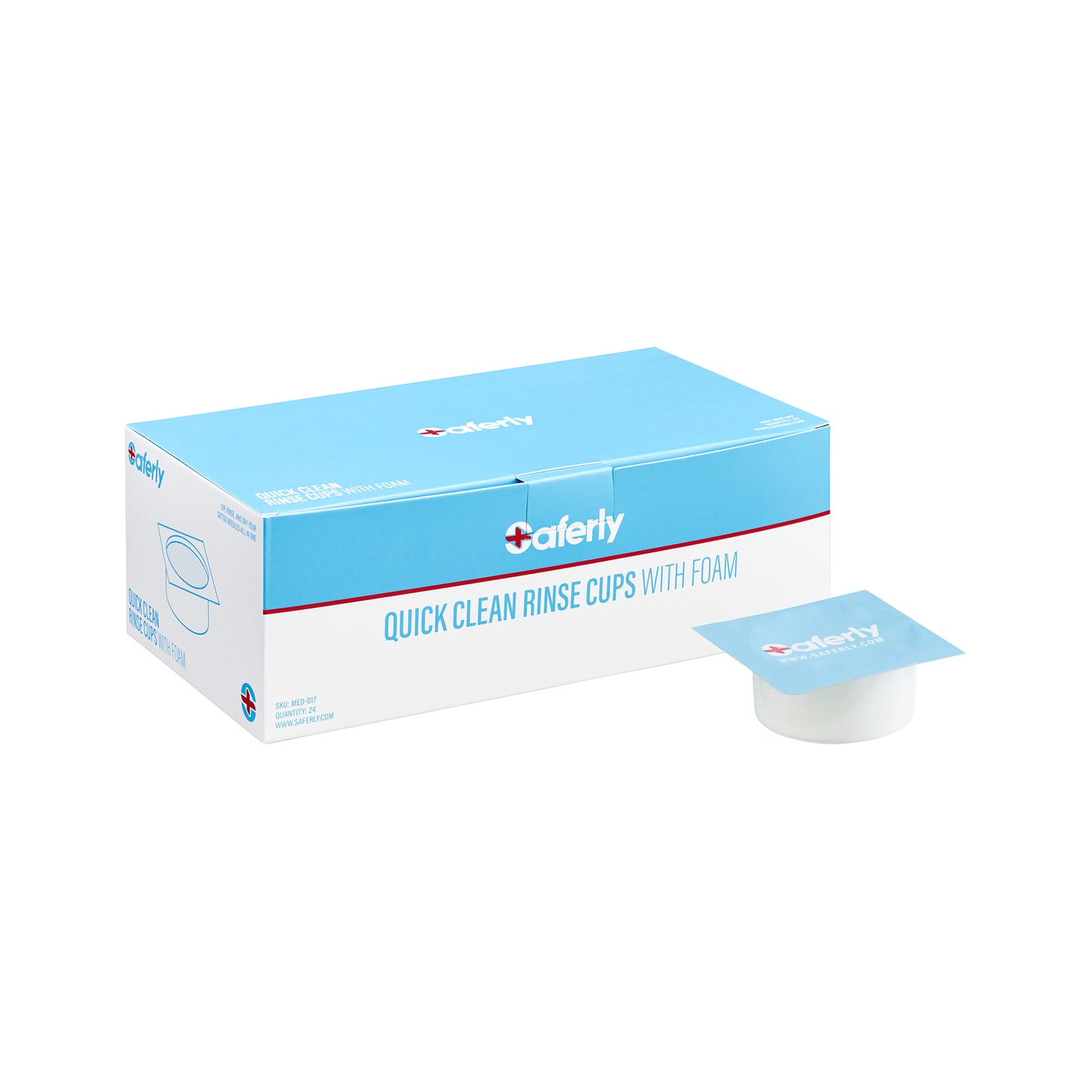Saferly Rinse Caps with Foam - Box of 24