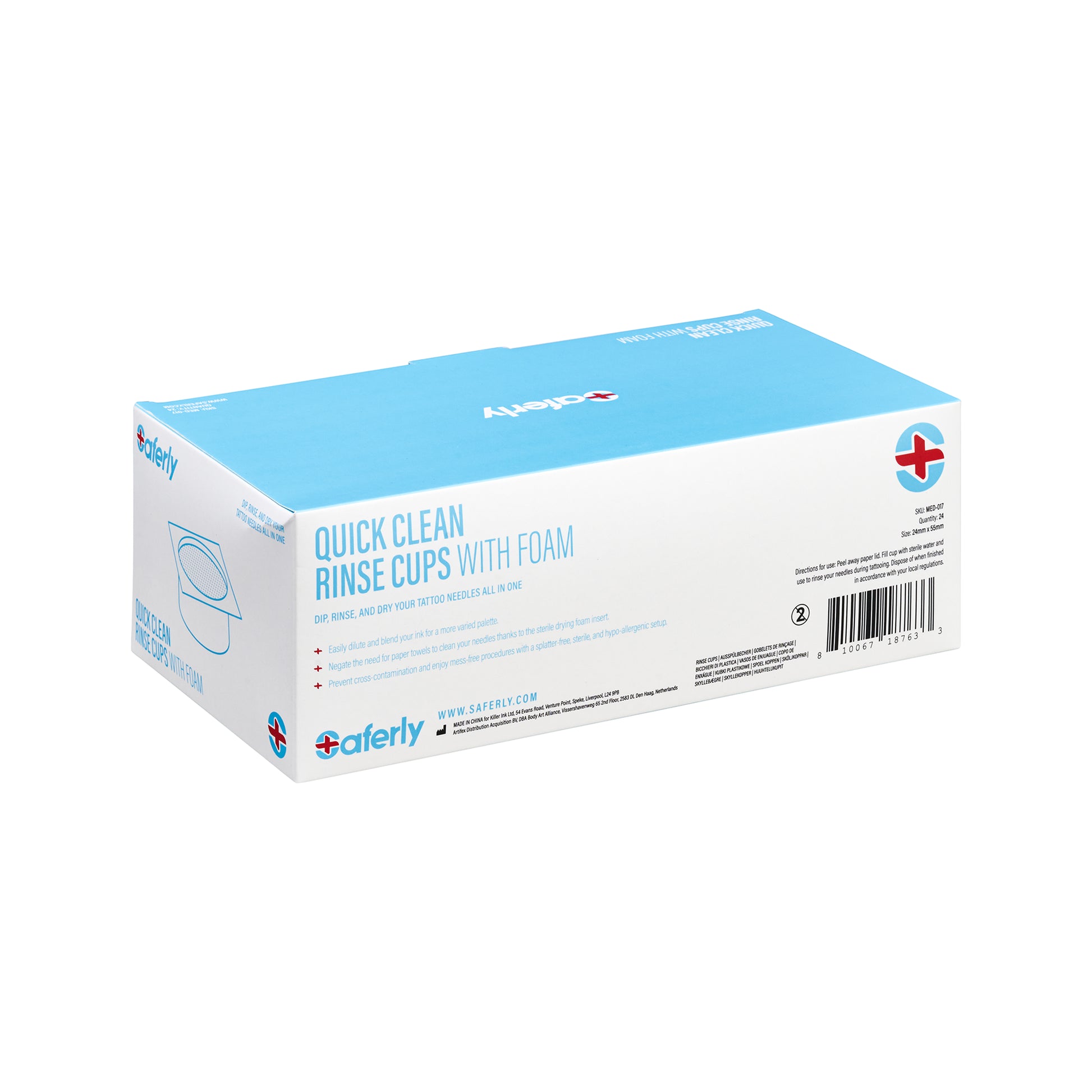 Saferly Rinse Caps with Foam - Box of 24