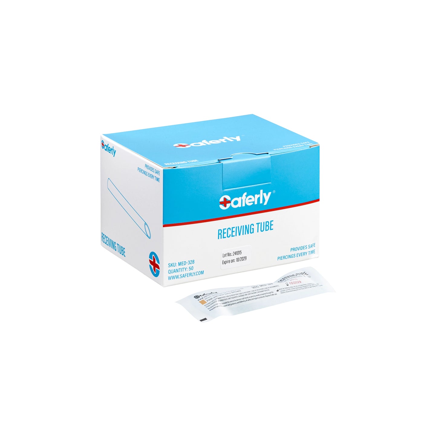 Saferly Plastic Disposable 0g Receiving Tubes — Box of 50