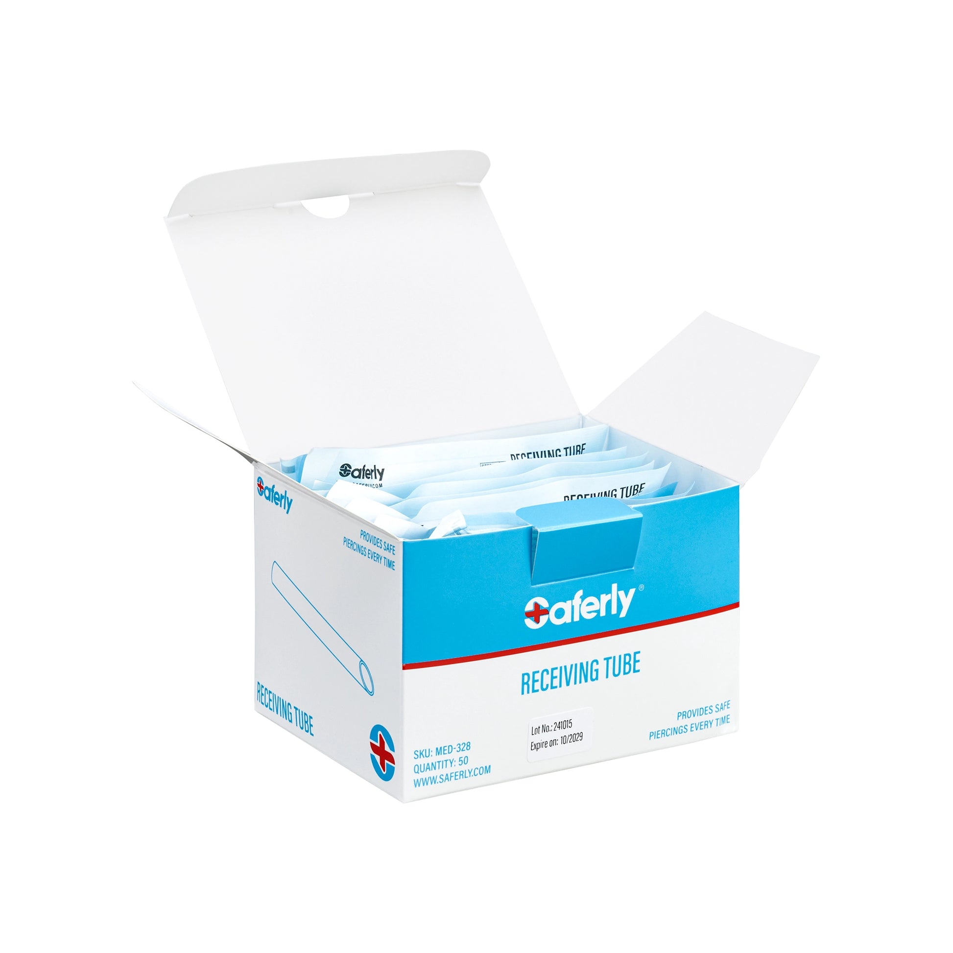 Saferly Plastic Disposable 0g Receiving Tubes — Box of 50