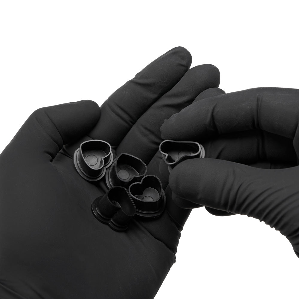 Saferly Heart Silicone Ink Caps — Pick Size and Color — Bag of 500 - Painful Pleasures
