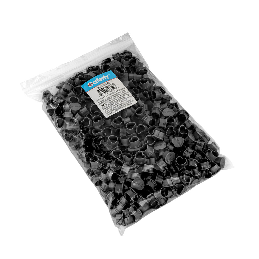 Saferly Heart Silicone Ink Caps — Pick Size and Color — Bag of 500 - Painful Pleasures