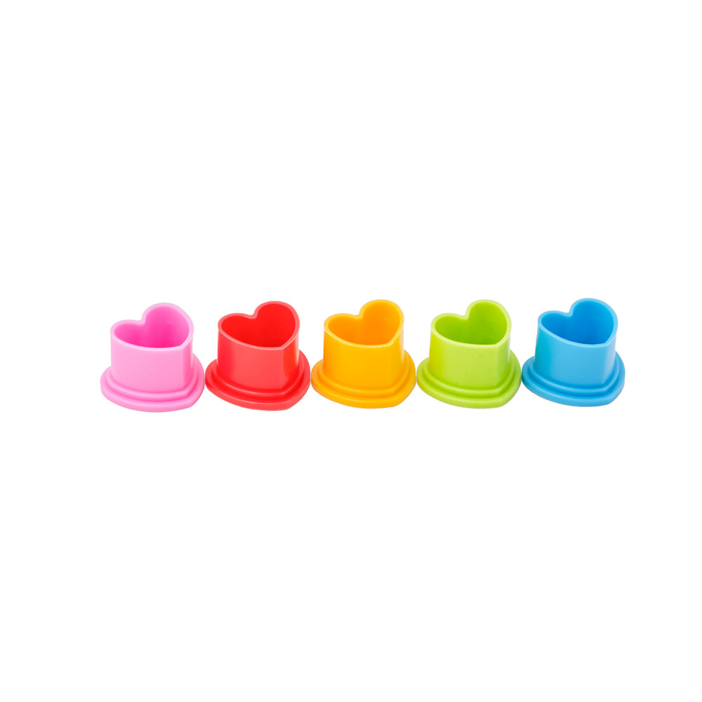 Saferly Heart Silicone Ink Caps — Pick Size and Color — Bag of 500 - Painful Pleasures